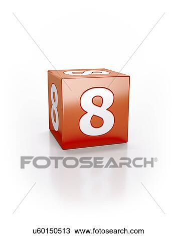 Red cube with the number eight. View Large Photo Image Stock Image - Red cube with the number eight.. Fotosearch