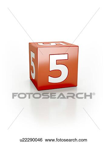 Red cube with the number five. View Large Photo Image Stock Photograph - Red cube with the number five.. Fotosearch