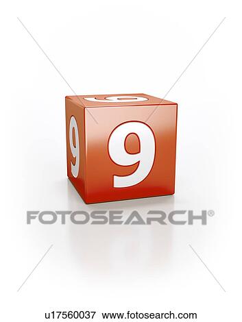 Red cube with the number nine. View Large Photo Image Stock Photo - Red cube with the number nine.. Fotosearch