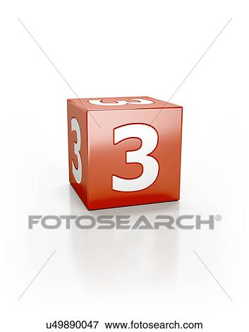Red cube with the number three. View Large Photo Image Stock Photo - Red cube with the number three.. Fotosearch