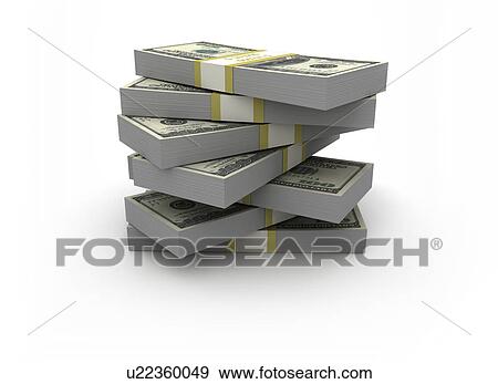 Stock Photo - US dollar bills in a stack, illustration.. Fotosearch