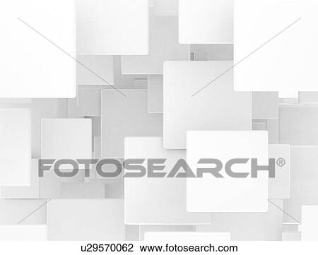 Stock Image - White cubes, illustration.. Fotosearch