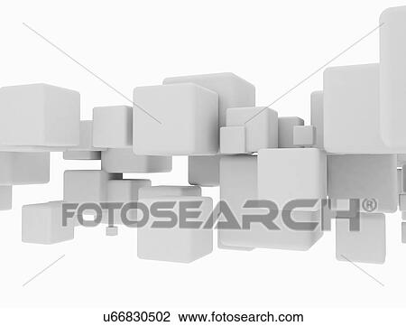 White cubes, illustration. View Large Photo Image Stock Image - White cubes, illustration.. Fotosearch