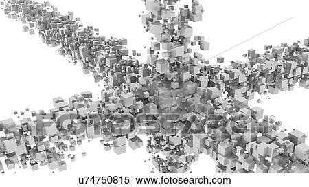 Stock Photography - White cubes making a star shape, illustration.. Fotosearch