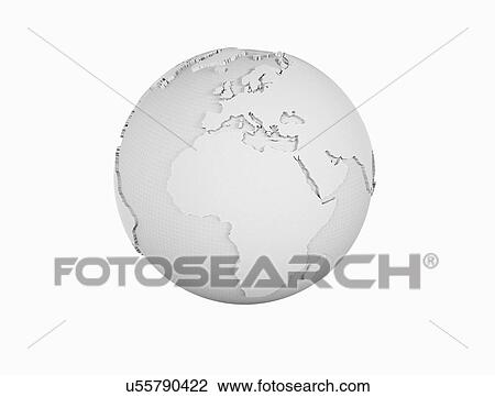 Stock Image - White globe, illustration.. Fotosearch