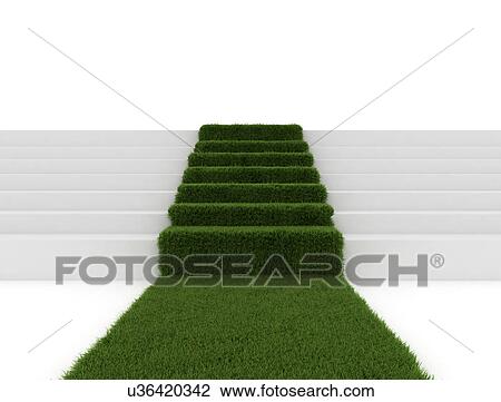White steps with green grass, conceptual illustration. View Large Photo Image Stock Image - White steps with green grass, conceptual illustration.. Fotosearch