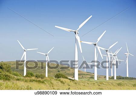 Wind turbines in field. View Large Photo Image Stock Photo - Wind turbines in field.. Fotosearch