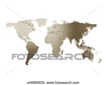 Stock Image - World map, illustration.. Fotosearch