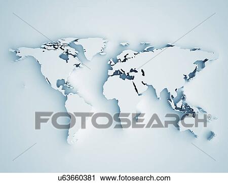 Stock Image - World map, illustration.. Fotosearch