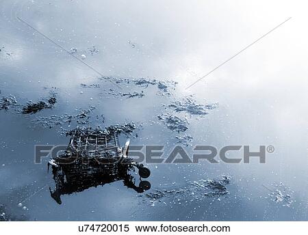 Stock Photography - Abandoned shopping trolley. Fotosearch