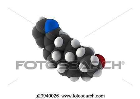 Stock Photograph - Abiraterone prostate cancer drug molecule. Fotosearch