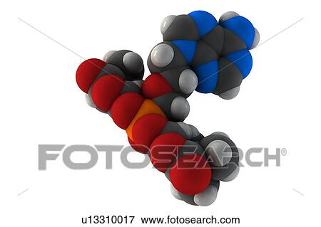 Stock Photo - Adefovir antiviral drug molecule. Fotosearch