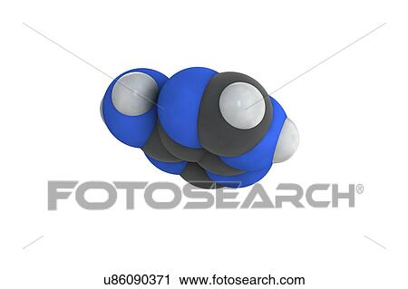 Stock Image - Adenine purine nucleobase molecule. Fotosearch