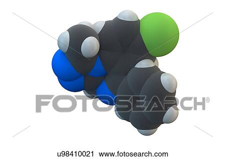 Stock Image - Alprazolam sedative drug molecule. Fotosearch