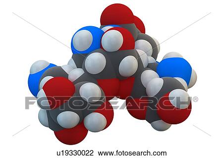 Stock Image - Amikacin aminoglycoside drug molecule. Fotosearch