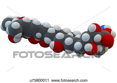 Stock Image - Amphotericin B antifungal drug molecule. Fotosearch
