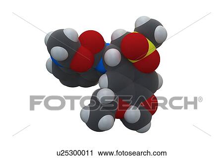 Stock Image - Apremilast psoriasis drug molecule. Fotosearch