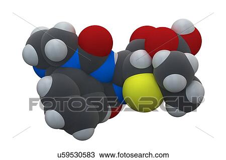 Stock Image - Azlocillin antibiotic drug molecule. Fotosearch