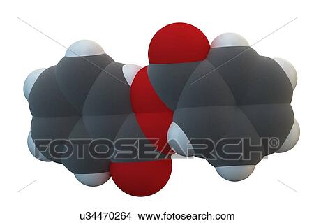 Picture - Benzoyl peroxide acne drug molecule. Fotosearch