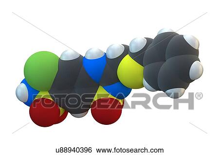 Stock Photograph - Benzthiazide drug molecule. Fotosearch