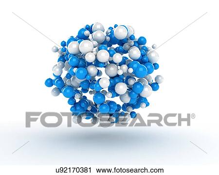 Stock Image - Blue and white spheres. Fotosearch