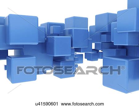 Stock Image - Blue cubes. Fotosearch