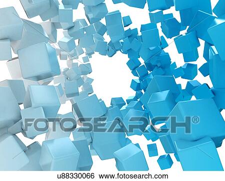 Blue cubes View Large Photo Image Stock Photograph - Blue cubes. Fotosearch