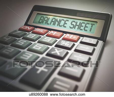 Stock Photo - Calculator with balance sheet. Fotosearch
