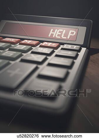 Stock Photograph - Calculator with help. Fotosearch