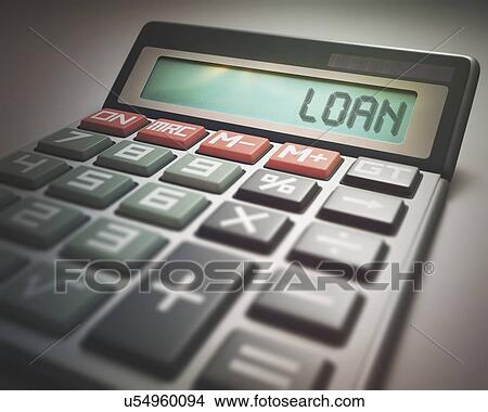Stock Photo - Calculator with loan. Fotosearch - Search Stock Images, Mural Photographs, Pictures, and Clipart Photos