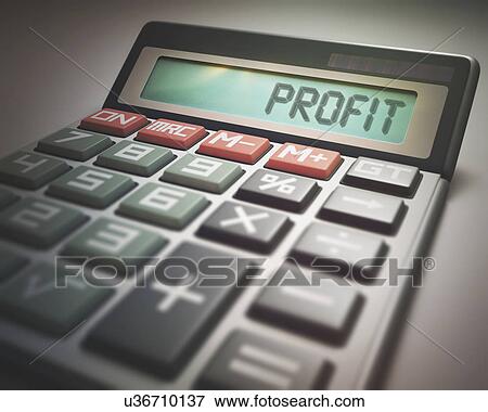 Calculator with profit View Large Photo Image Stock Photo - Calculator with profit. Fotosearch