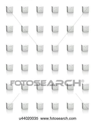 Stock Photography - Cube with letters and numbers.. Fotosearch