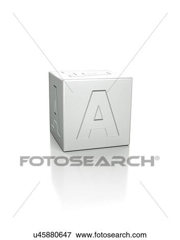 Stock Photo - Cube with the letter A embossed.. Fotosearch