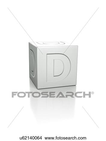 Picture - Cube with the letter D embossed.. Fotosearch