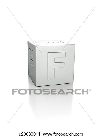 Stock Image - Cube with the letter F embossed.. Fotosearch