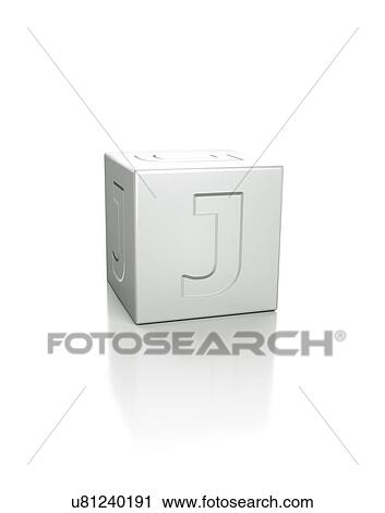 Stock Image - Cube with the letter J embossed.. Fotosearch