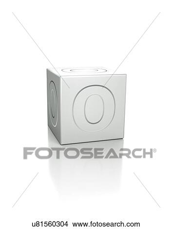 Picture - Cube with the letter O embossed.. Fotosearch