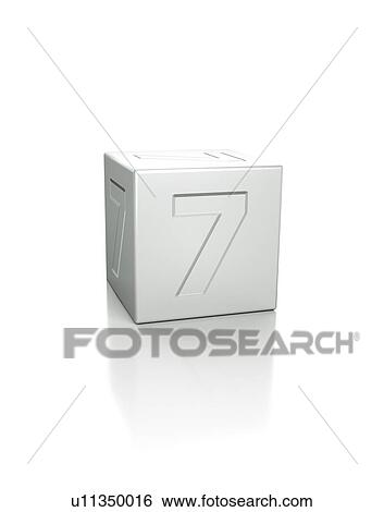 Cube with the number 7 embossed. View Large Photo Image Stock Photograph - Cube with the number 7 embossed.. Fotosearch