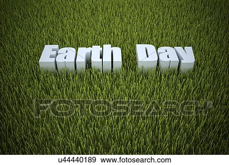 Stock Photo - Earth day written in green grass. Fotosearch
