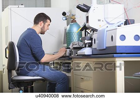 Stock Photo - Engineering student in a laboratory. Fotosearch