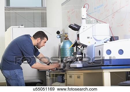 Stock Photo - Engineering student in a laboratory. Fotosearch