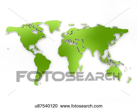 Green world map View Large Photo Image Stock Image - Green world map. Fotosearch