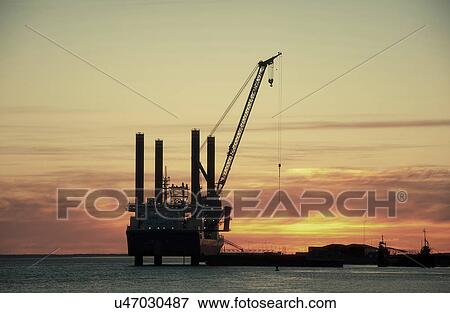 Stock Photo - Harbour crane, Esbjerg, Denmark. Fotosearch
