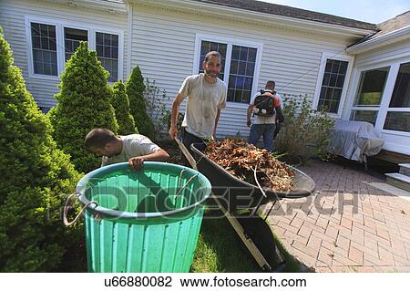 Landscapers at work in garden View Large Photo Image Stock Image - Landscapers at work in garden. Fotosearch