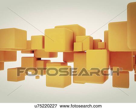 Stock Photo - Orange cubes. Fotosearch