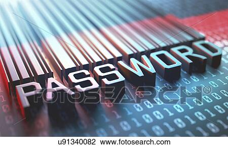 Stock Image - Password barcode. Fotosearch
