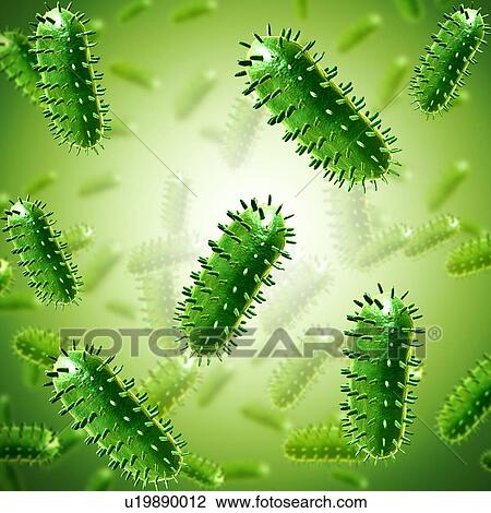 Stock Image - Rabies virus particles, illustration. Fotosearch