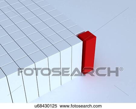 Stock Photography - Red cuboid standing out. Fotosearch