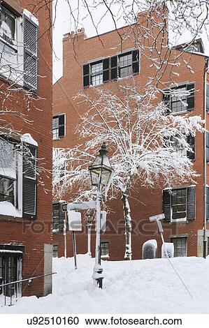 Street view after blizzard in Boston, USA View Large Photo Image Stock Image - Street view after blizzard in Boston, USA. Fotosearch