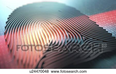 Stock Photo - Three dimensional finger print. Fotosearch